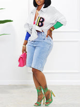 Long Sleeve Patchwork Button Blouse Top